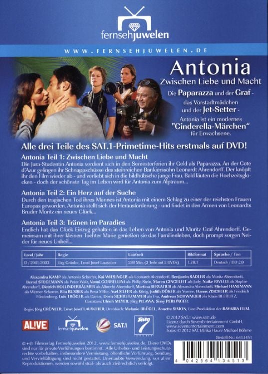 Produktbild: Antonia - Zwischen Liebe und Macht/Fernsehjuwelen [3 DVDs]