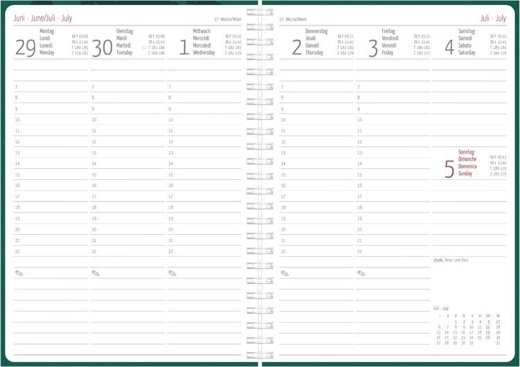 Produktbild: Wochenplaner Forest Ringbuch 2027
