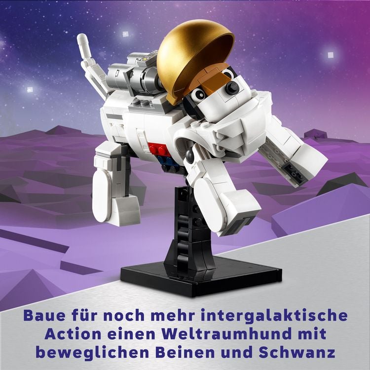 LEGO Creator 3in1 31152 Astronaut im Weltraum Spielzeug mit 3 Modellen