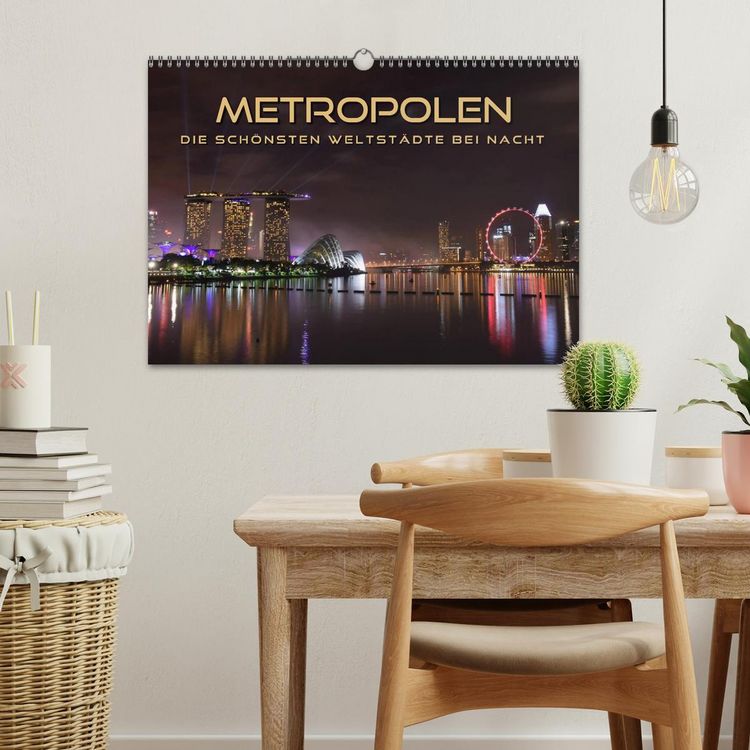 Produktbild: METROPOLEN - die sch&ouml;nsten Weltst&auml;dte bei Nacht (Wandkalender 2026 DIN A3 quer), CALVENDO Monatskalender
