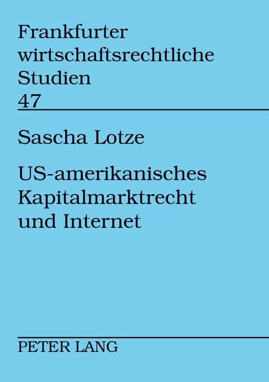 Produktbild: US-amerikanisches Kapitalmarktrecht und Internet
