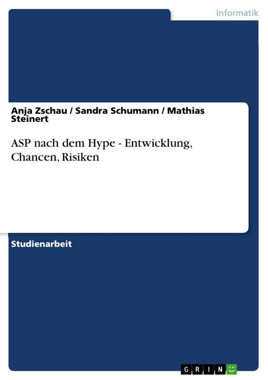 Produktbild: ASP nach dem Hype - Entwicklung, Chancen, Risiken