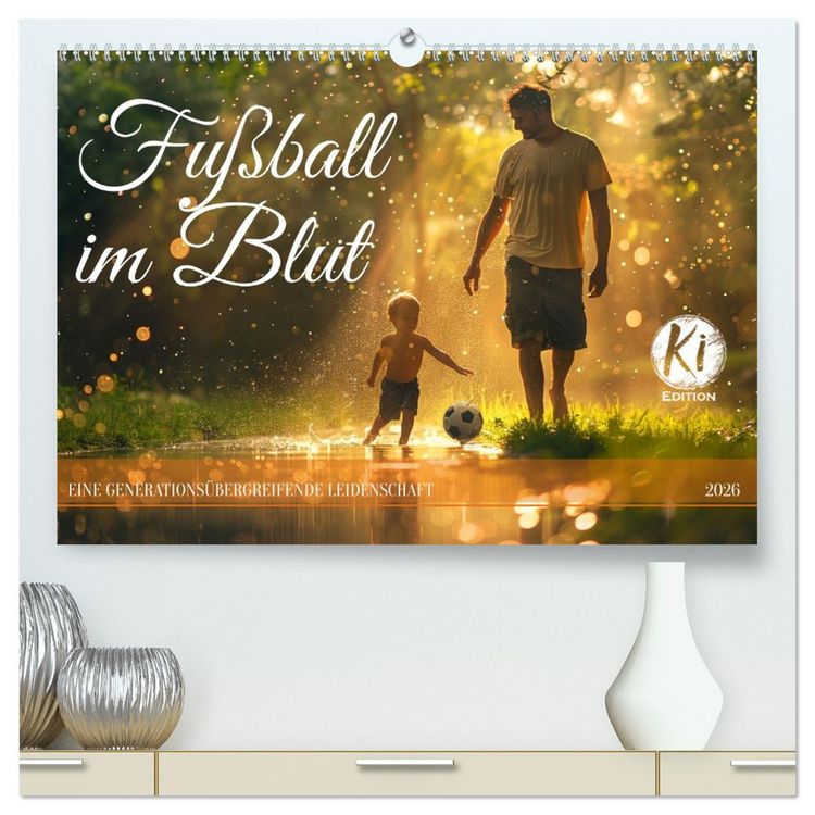 Produktbild: Fu&szlig;ball im Blut (hochwertiger Premium Wandkalender 2026 DIN A2 quer), Kunstdruck in Hochglanz