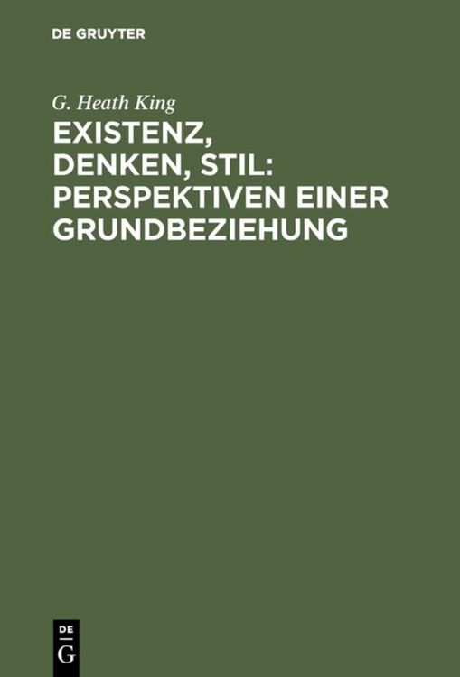 Produktbild: Existenz, Denken, Stil: Perspektiven einer Grundbeziehung