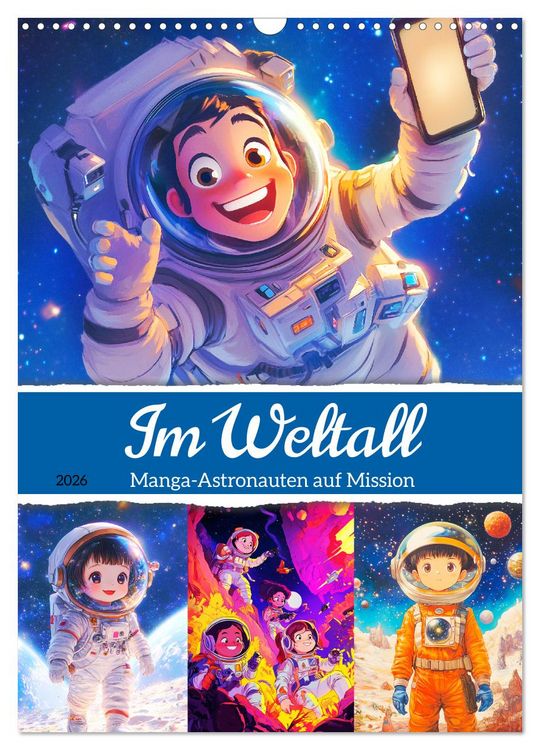 Produktbild: Im Weltall. Manga-Astronauten auf Mission (Wandkalender 2026 DIN A3 hoch), CALVENDO Monatskalender