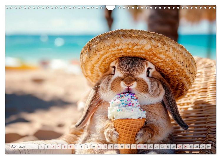 Produktbild: Kaninchen auf Reisen (Wandkalender 2026 DIN A3 quer), CALVENDO Monatskalender