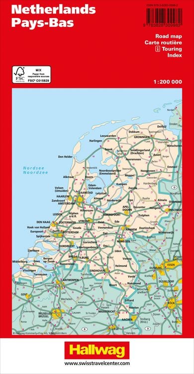Produktbild: Hallwag Strassenkarte Niederlande 1:200.000