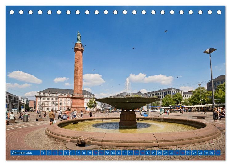 Produktbild: Darmstadt - Mathildenh&ouml;he und Altstadt (Tischkalender 2026 DIN A5 quer), CALVENDO Monatskalender