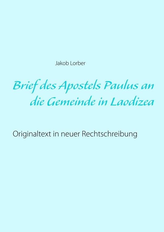 Produktbild: Brief des Apostels Paulus an die Gemeinde in Laodizea
