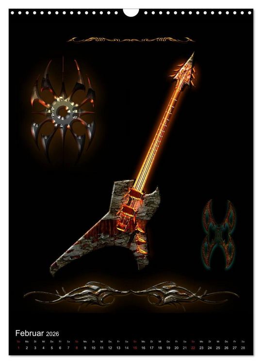 Produktbild: Heroische Gitarren (Wandkalender 2026 DIN A3 hoch), CALVENDO Monatskalender