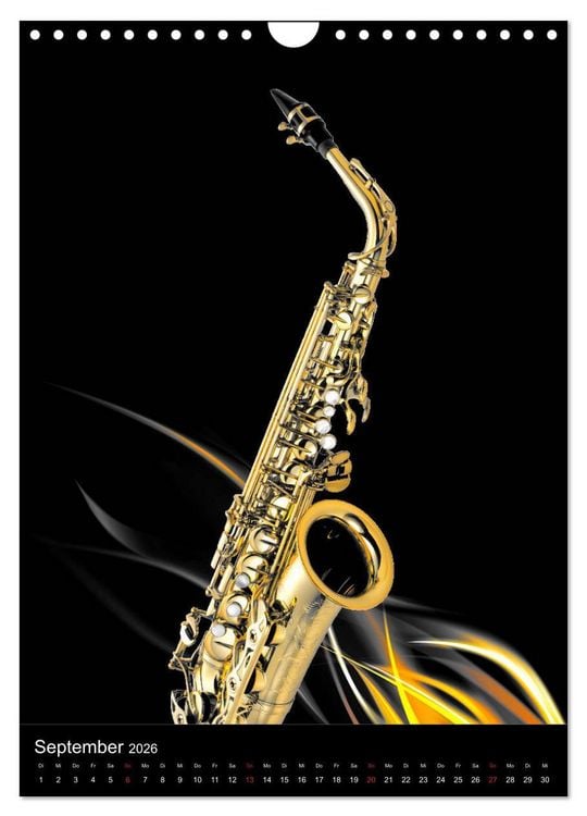 Produktbild: Musik Blasinstrumente (Wandkalender 2026 DIN A4 hoch), CALVENDO Monatskalender