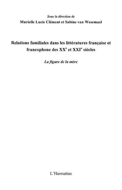 Produktbild: Relations familiales dans les litteratures francaise et fran