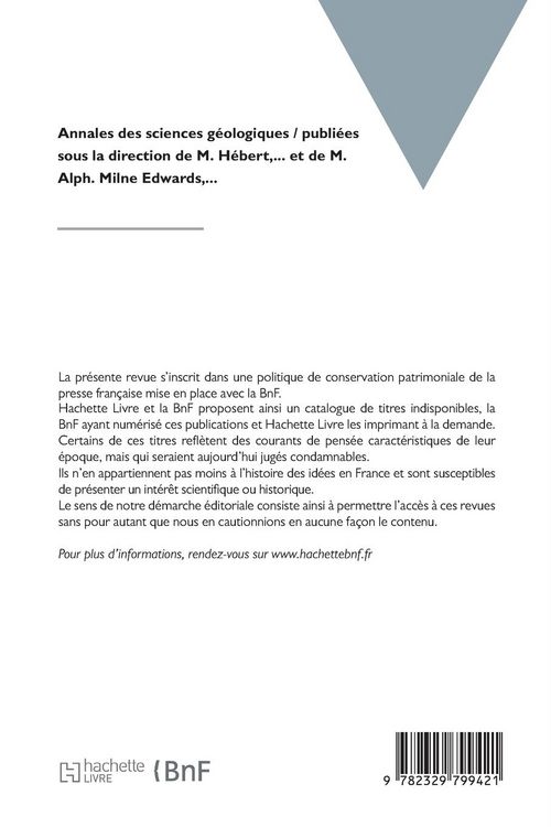 Produktbild: Annales des sciences g&eacute;ologiques