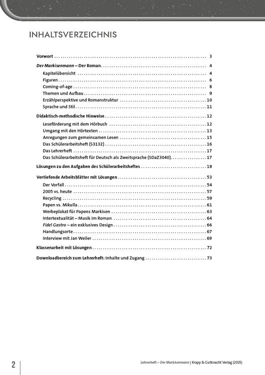 Produktbild: Der Markisenmann - Jan Weiler - Lehrerheft