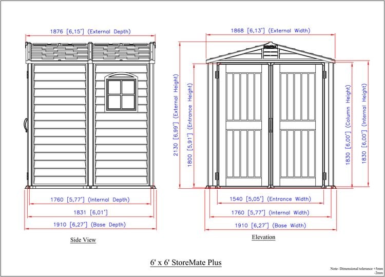 Produktbild: Kunststoff Ger&auml;tehaus 186x190 Gartenhaus Dreht&uuml;ren