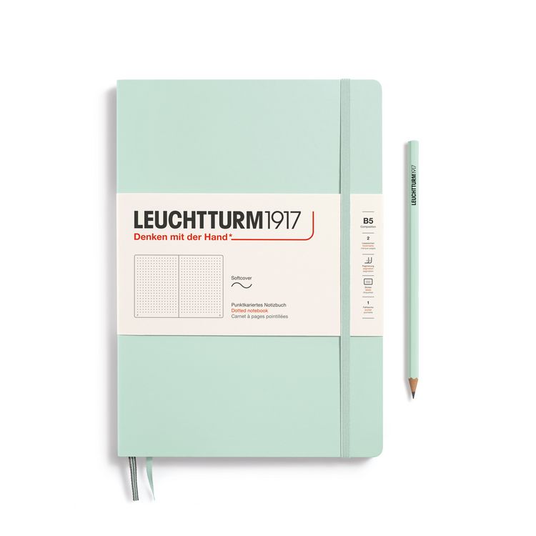 Produktbild: LEUCHTTURM1917 Notizbuch Composition (B5), Softcover, 123 nummerierte Seiten, Mint Green, Dotted