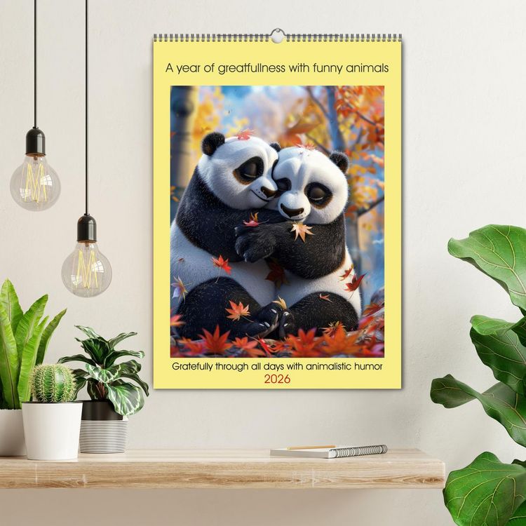 Produktbild: A year of greatfullness with funny animals (Wall Calendar 2026 DIN A2 portrait), CALVENDO 12 Month Wall Calendar