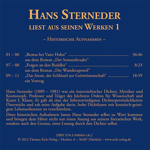 Produktbild: Hans Sterneder liest aus seinen Werken 1