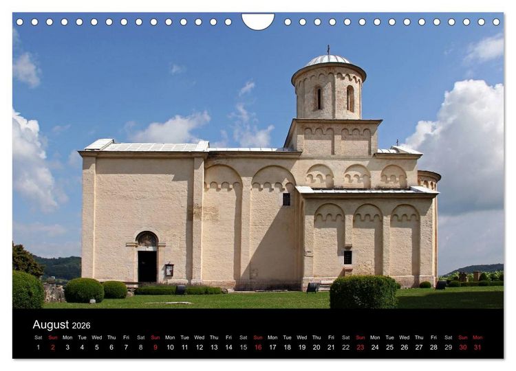 Produktbild: Monuments of Serbia 2026 (Wall Calendar 2026 DIN A4 landscape), CALVENDO 12 Month Wall Calendar