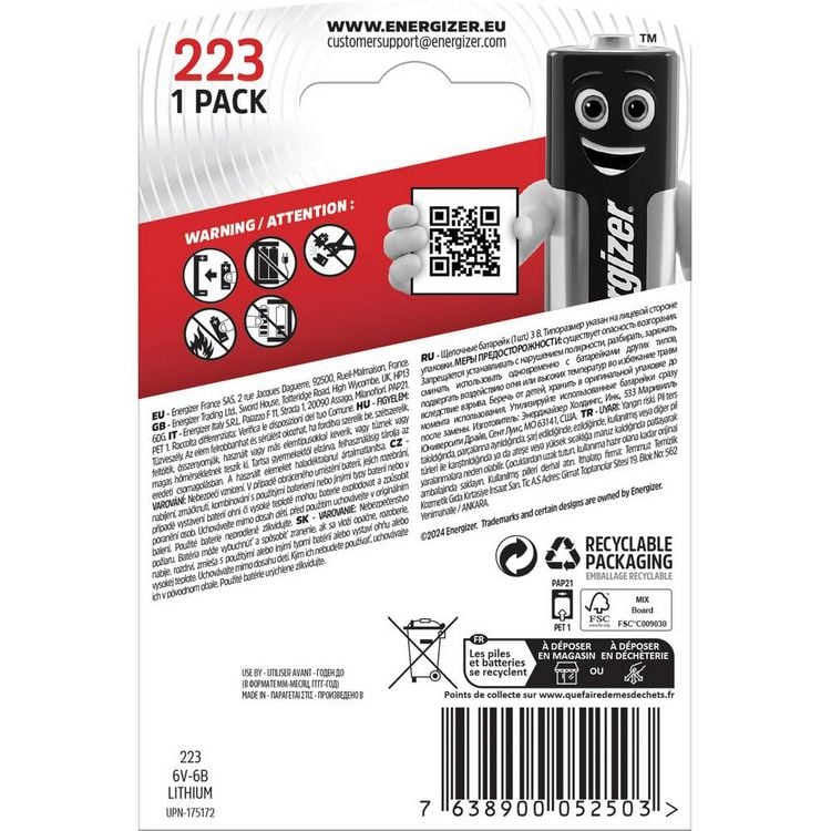 Produktbild: Energizer Fotobatterie CR-P 2 Lithium 6V 1St.