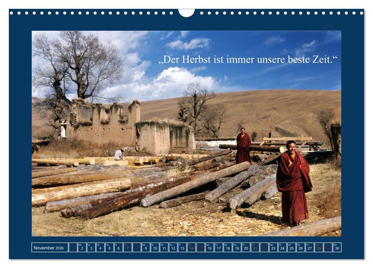 Produktbild: Tibetische Reise mit Zitaten von Johann Wolfgang von Goethe (Wandkalender 2026 DIN A3 quer), CALVENDO Monatskalender