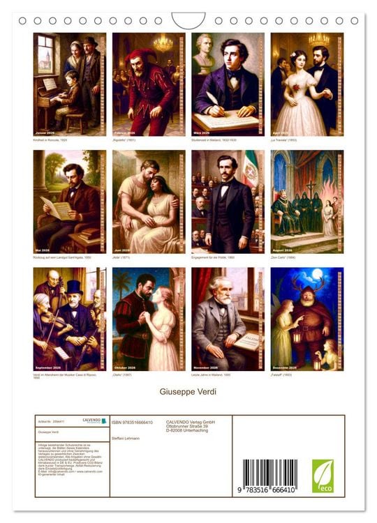Produktbild: Giuseppe Verdi (Wandkalender 2026 DIN A4 hoch), CALVENDO Monatskalender