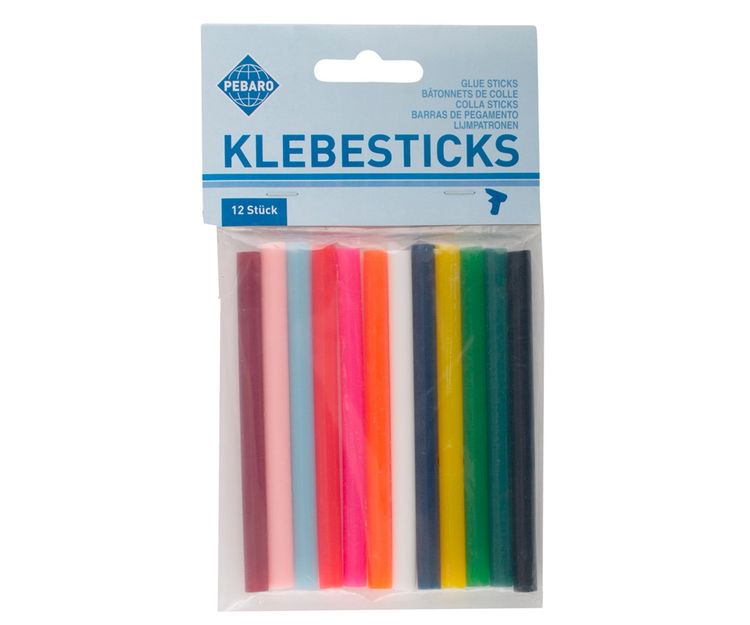 Produktbild: PEBARO 269BUNT - 12 Klebesticks farbig, f&uuml;r Hei&szlig;klebepistole Art.269ok