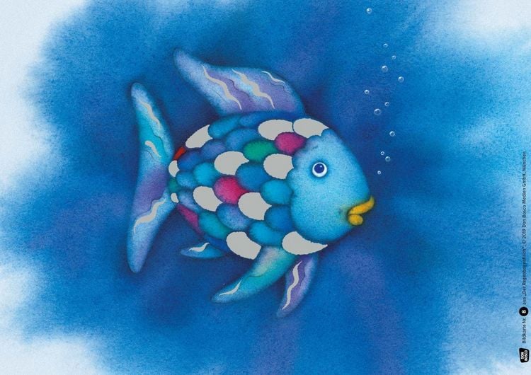 Produktbild: Der Regenbogenfisch, m. schillernden Schuppen. Kamishibai Bildkartenset