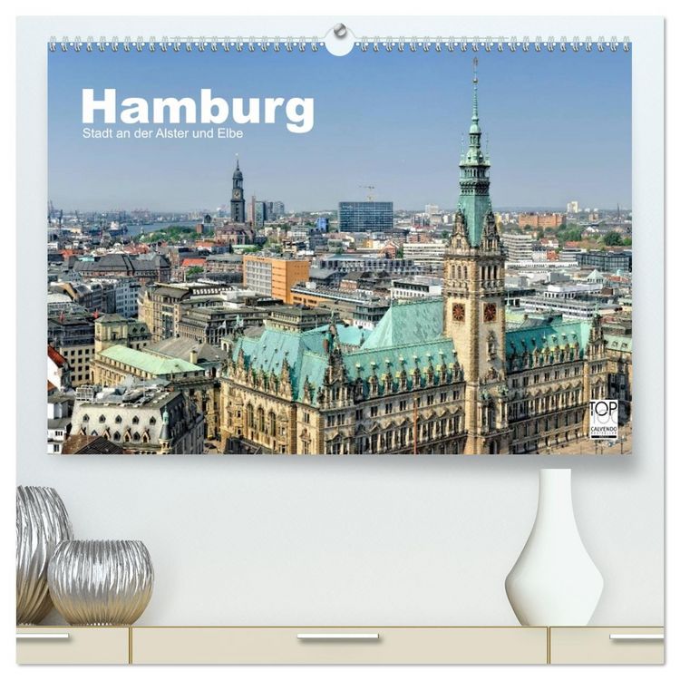 Produktbild: Hamburg Stadt an der Alster und Elbe (hochwertiger Premium Wandkalender 2026 DIN A2 quer), Kunstdruck in Hochglanz