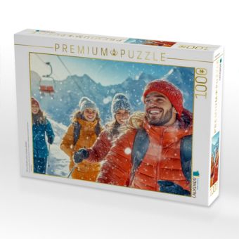 Produktbild: CALVENDO Puzzle Auf zur Gondel und zur n&auml;chsten Abfahrt | 1000 Teile Lege-Gr&ouml;&szlig;e 64x48cm Foto-Puzzle f&uuml;r gl&uuml;ckliche Stunden