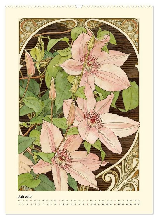 Produktbild: Bl&uuml;ten im reinsten Jugenstil (hochwertiger Premium Wandkalender 2027 DIN A2 hoch), Kunstdruck in Hochglanz