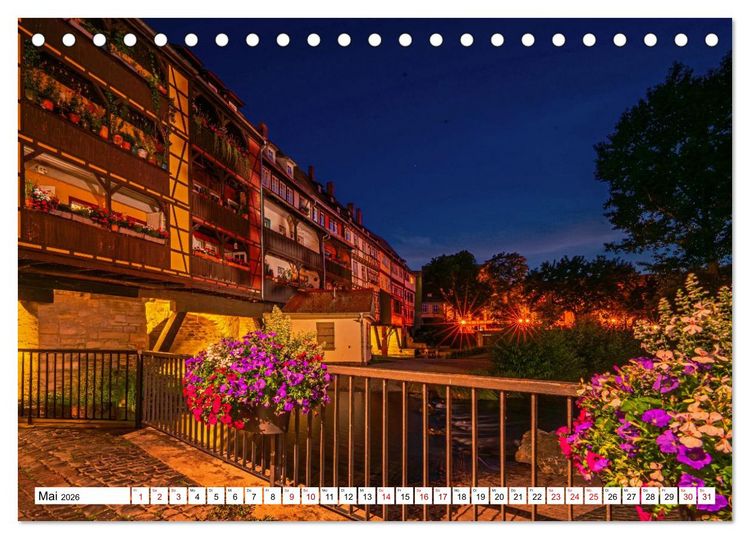 Produktbild: Rund um die Kr&auml;merbr&uuml;cke - Ein St&uuml;ck Mittelalter in Erfurt (Tischkalender 2026 DIN A5 quer), CALVENDO Monatskalender