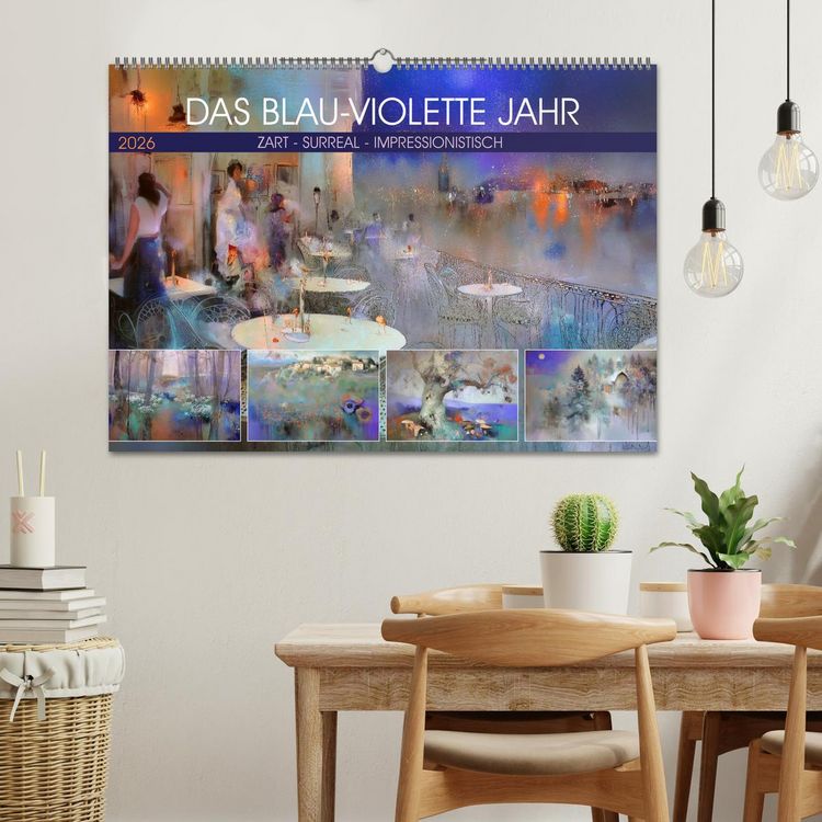Produktbild: Das blau-violette Jahr (Wandkalender 2026 DIN A2 quer), CALVENDO Monatskalender
