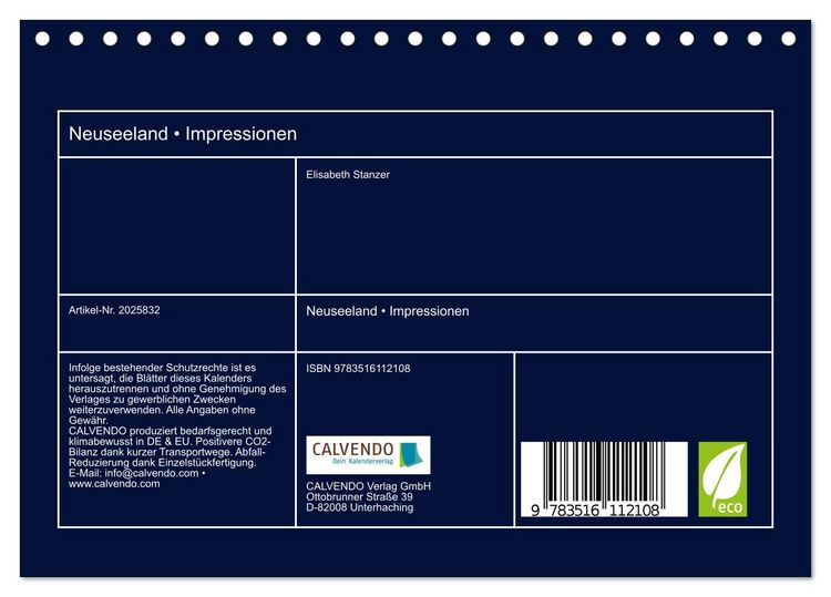 Produktbild: Neuseeland &bull; Impressionen (Tischkalender 2026 DIN A5 quer), CALVENDO Monatskalender