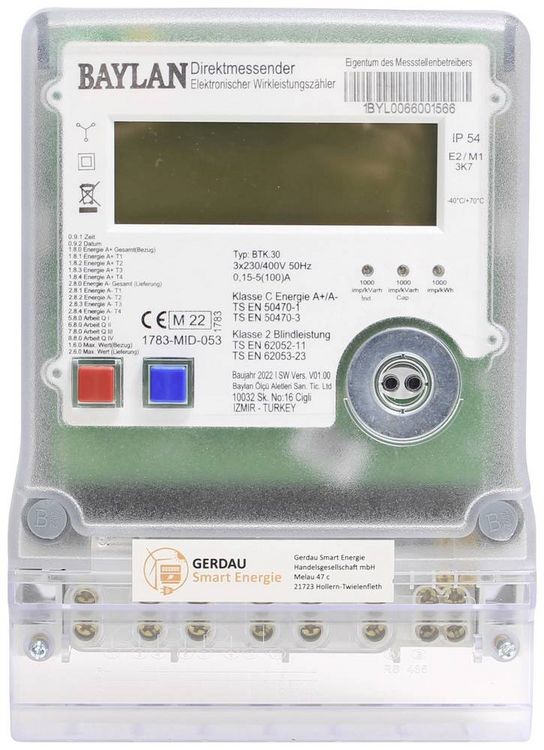 Produktbild: Counttec BTK30 DZ1004Q Drehstromz&auml;hler digital MID-konform: Ja 1St.
