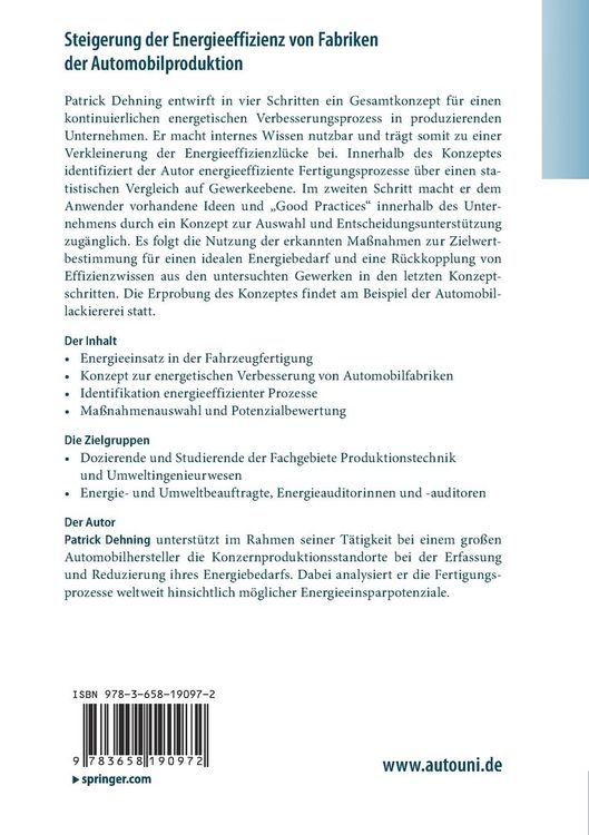 Produktbild: Steigerung der Energieeffizienz von Fabriken der Automobilproduktion