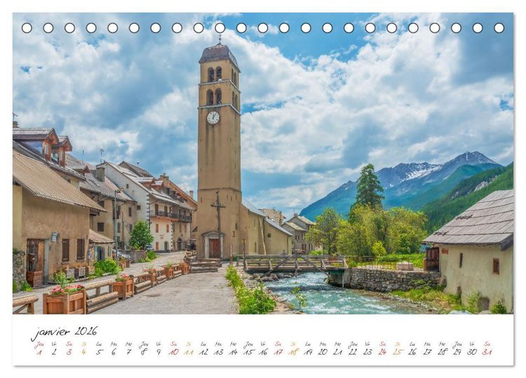 Produktbild: Sur la route des Grandes Alpes, la vall&eacute;e de la Guisane (Calendrier de bureau 2026 DIN A5 vertical), CALVENDO calendrier mensuel