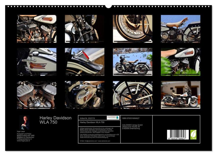 Produktbild: Harley Davidson WLA 750 (hochwertiger Premium Wandkalender 2026 DIN A2 quer), Kunstdruck in Hochglanz
