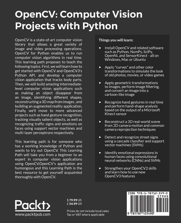 Produktbild: OpenCV Computer Vision Projects with Python
