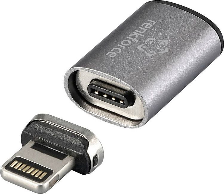 Produktbild: Renkforce USB-C&reg;, iPad/iPhone/iPod Adapter [1x USB-C&reg; Buchse - 1x Apple Lightning-Stecker] magnetischer Stecker