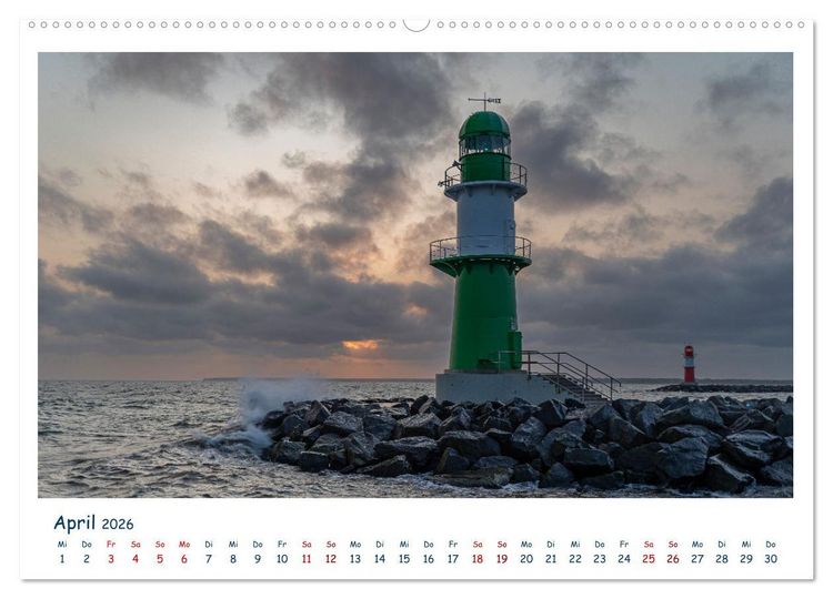 Produktbild: Warnem&uuml;nde an der Ostsee (Wandkalender 2026 DIN A2 quer), CALVENDO Monatskalender