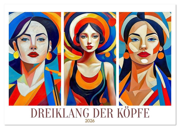 Produktbild: Dreiklang der K&ouml;pfe (Wandkalender 2026 DIN A3 quer), CALVENDO Monatskalender