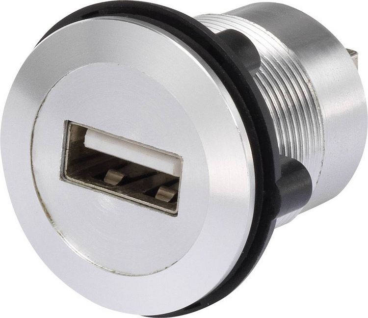 Produktbild: TRU COMPONENTS USB-02 USB-Einbaubuchse 2.0 Buchse, Einbau USB-Buchse Typ A auf USB-Buchse Typ B Inhalt: 1 St.