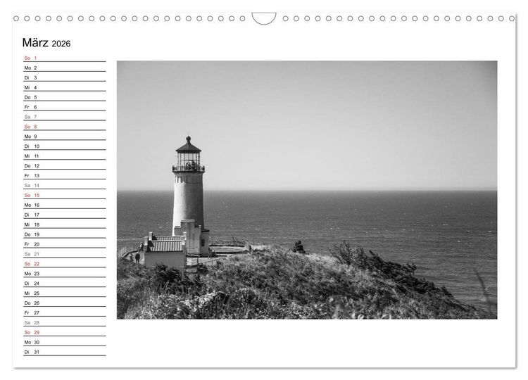 Produktbild: Leuchtt&uuml;rme der Westk&uuml;ste der USA (Wandkalender 2026 DIN A3 quer), CALVENDO Monatskalender