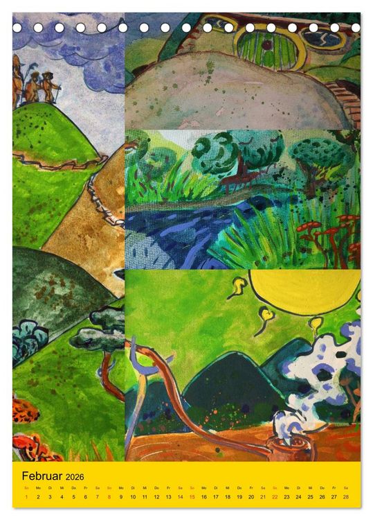Produktbild: Thilia. Reise durch Mittelerde. Acrylmalerei von Michael Weiler. (Tischkalender 2026 DIN A5 hoch), CALVENDO Monatskalender