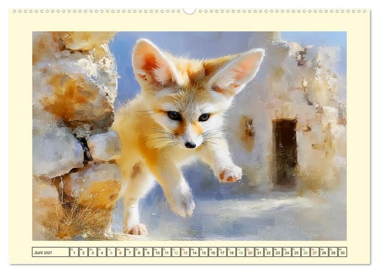 Produktbild: Fenneks. Kleine W&uuml;stenf&uuml;chse im Saharasand (hochwertiger Premium Wandkalender 2027 DIN A2 quer), Kunstdruck in Hochglanz