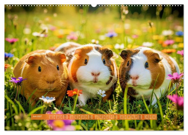 Produktbild: Kleine s&uuml;&szlig;e Meerschweinchen (Wandkalender 2027 DIN A2 quer), CALVENDO Monatskalender