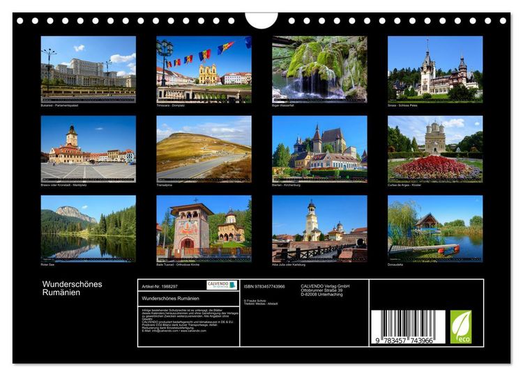 Produktbild: Wundersch&ouml;nes Rum&auml;nien (Wandkalender 2026 DIN A4 quer), CALVENDO Monatskalender