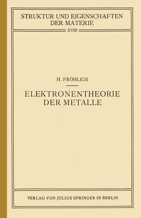 Produktbild: Elektronentheorie der Metalle