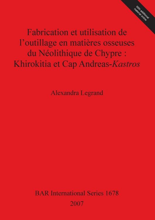 Produktbild: Fabrication et utilisation de l'outillage en mati&egrave;res osseuses du N&eacute;olithique de Chypre